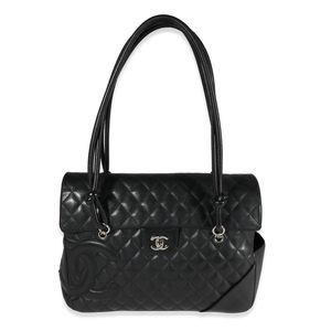 Chanel Black Quilted Lambskin Ligne Cambon Flap Bag